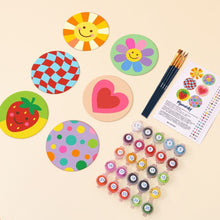 Load image into Gallery viewer, Paint by numbers 10cm Coasters (6 pieces) - Happy Pop Icons
