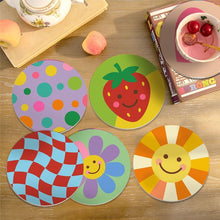 Load image into Gallery viewer, Paint by numbers 10cm Coasters (6 pieces) - Happy Pop Icons