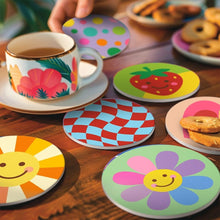 Load image into Gallery viewer, Paint by numbers 10cm Coasters (6 pieces) - Happy Pop Icons