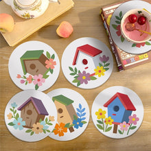 Load image into Gallery viewer, Paint by numbers 10cm Coasters (6 pieces) - Birdhouse Village