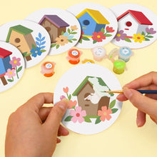 Load image into Gallery viewer, Paint by numbers 10cm Coasters (6 pieces) - Birdhouse Village