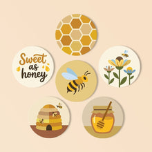 Load image into Gallery viewer, Paint by numbers 10cm Coasters (6 pieces) - Honeybee Garden Figured'Art