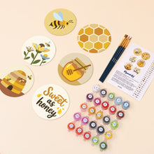 Load image into Gallery viewer, Paint by numbers 10cm Coasters (6 pieces) - Honeybee Garden