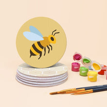 Load image into Gallery viewer, Paint by numbers 10cm Coasters (6 pieces) - Honeybee Garden