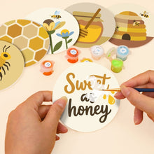 Load image into Gallery viewer, Paint by numbers 10cm Coasters (6 pieces) - Honeybee Garden