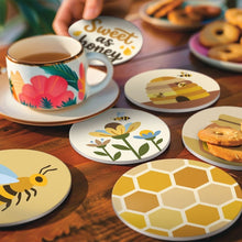 Load image into Gallery viewer, Paint by numbers 10cm Coasters (6 pieces) - Honeybee Garden