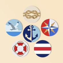 Load image into Gallery viewer, Paint by numbers 10cm Coasters (6 pieces) - Sailing Spirit Figured'Art