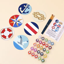 Load image into Gallery viewer, Paint by numbers 10cm Coasters (6 pieces) - Sailing Spirit
