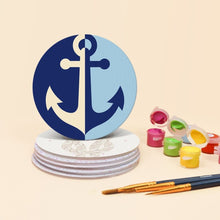 Load image into Gallery viewer, Paint by numbers 10cm Coasters (6 pieces) - Sailing Spirit