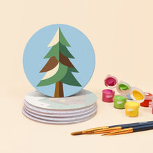 Load image into Gallery viewer, Paint by numbers 10cm Coasters (6 pieces) - Camping Nights
