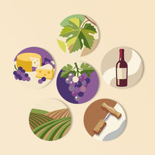 Load image into Gallery viewer, Paint by numbers 10cm Coasters (6 pieces) - Wine Lover Figured'Art