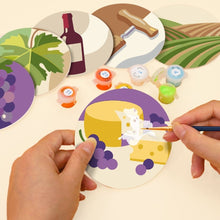 Load image into Gallery viewer, Paint by numbers 10cm Coasters (6 pieces) - Wine Lover