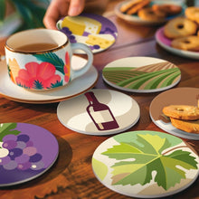Load image into Gallery viewer, Paint by numbers 10cm Coasters (6 pieces) - Wine Lover