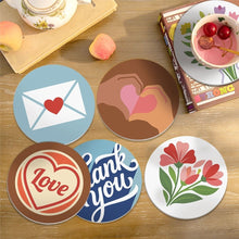 Load image into Gallery viewer, Paint by numbers 10cm Coasters (6 pieces) - Messages of Love