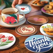 Load image into Gallery viewer, Paint by numbers 10cm Coasters (6 pieces) - Messages of Love