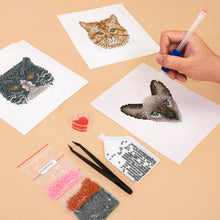 Load image into Gallery viewer, Mini Diamond Painting 15x20cm (4 pieces) - Feline Friends