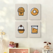 Load image into Gallery viewer, Punch Needle Kits (4 pieces) with frames - Dessert Lover 1