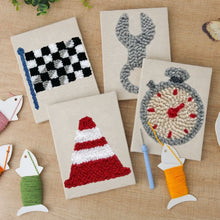 Load image into Gallery viewer, Punch Needle Kits (4 pieces) with frames - Street Icons 2