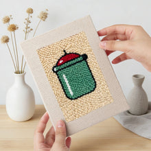 Load image into Gallery viewer, Punch Needle Kits (4 pieces) with frames - Snack Time 1