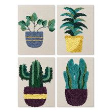 Load image into Gallery viewer, Punch Needle Kits (4 pieces) with frames - Desert Plant Collection Figured'Art