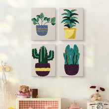 Load image into Gallery viewer, Punch Needle Kits (4 pieces) with frames - Desert Plant Collection