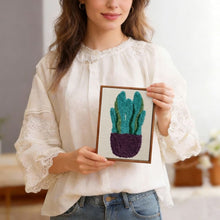 Load image into Gallery viewer, Punch Needle Kits (4 pieces) with frames - Desert Plant Collection