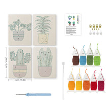 Load image into Gallery viewer, Punch Needle Kits (4 pieces) with frames - Desert Plant Collection