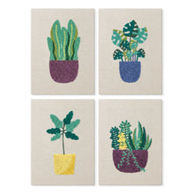 Load image into Gallery viewer, Punch Needle Kits (4 pieces) with frames - Sunny Plant Vibes Figured'Art