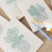 Load image into Gallery viewer, Punch Needle Kits (4 pieces) with frames - Sunny Plant Vibes