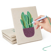 Load image into Gallery viewer, Punch Needle Kits (4 pieces) with frames - Sunny Plant Vibes
