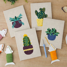 Load image into Gallery viewer, Punch Needle Kits (4 pieces) with frames - Modern Plant Pots