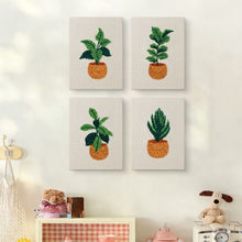 Load image into Gallery viewer, Punch Needle Kits (4 pieces) with frames - Urban Jungle 1