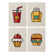 Load image into Gallery viewer, Punch Needle Kits (4 pieces) with frames - Fast Food Fun Figured'Art