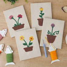 Load image into Gallery viewer, Punch Needle Kits (4 pieces) with frames - Blooming Flowers Set