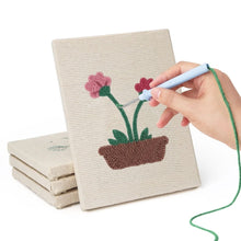 Load image into Gallery viewer, Punch Needle Kits (4 pieces) with frames - Blooming Flowers Set