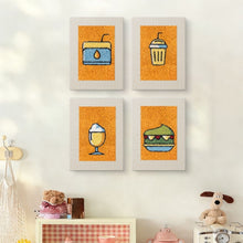 Load image into Gallery viewer, Punch Needle Kits (4 pieces) with frames - Drinks &amp; Bites