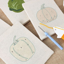 Load image into Gallery viewer, Punch Needle Kits (4 pieces) with frames - Fresh Veggies Collection