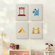 Load image into Gallery viewer, Punch Needle Kits (4 pieces) with frames - World Landmarks Set