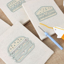 Load image into Gallery viewer, Punch Needle Kits (4 pieces) with frames - Foodie Fun Collection
