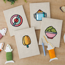 Load image into Gallery viewer, Punch Needle Kits (4 pieces) with frames - Mini Food Icons