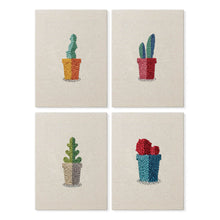 Load image into Gallery viewer, Punch Needle Kits (4 pieces) with frames - Little Succulent Pots 1 Figured'Art