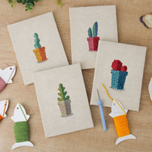 Load image into Gallery viewer, Punch Needle Kits (4 pieces) with frames - Little Succulent Pots 1