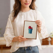 Load image into Gallery viewer, Punch Needle Kits (4 pieces) with frames - Little Succulent Pots 1