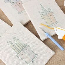 Load image into Gallery viewer, Punch Needle Kits (4 pieces) with frames - Little Succulent Pots 2