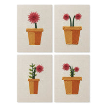 Load image into Gallery viewer, Punch Needle Kits (4 pieces) with frames - Blooming Mini Pots 1 Figured'Art