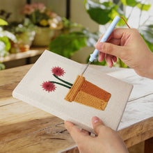 Load image into Gallery viewer, Punch Needle Kits (4 pieces) with frames - Blooming Mini Pots 1