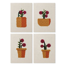 Load image into Gallery viewer, Punch Needle Kits (4 pieces) with frames - Blooming Mini Pots 2 Figured'Art