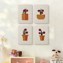 Load image into Gallery viewer, Punch Needle Kits (4 pieces) with frames - Blooming Mini Pots 2