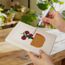 Load image into Gallery viewer, Punch Needle Kits (4 pieces) with frames - Blooming Mini Pots 2