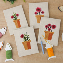 Load image into Gallery viewer, Punch Needle Kits (4 pieces) with frames - Blooming Mini Pots 3